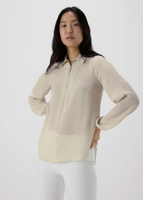 Et Vous Stone Half Zip Blouse - 8 Image 1