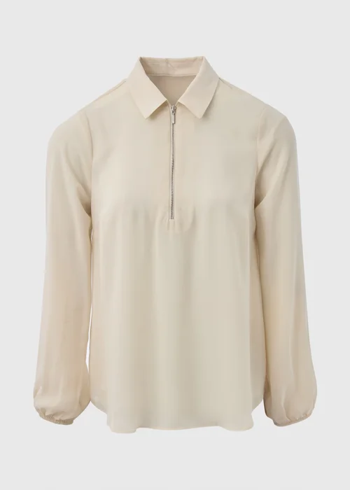 Et Vous Stone Half Zip Blouse - 8 Image 5