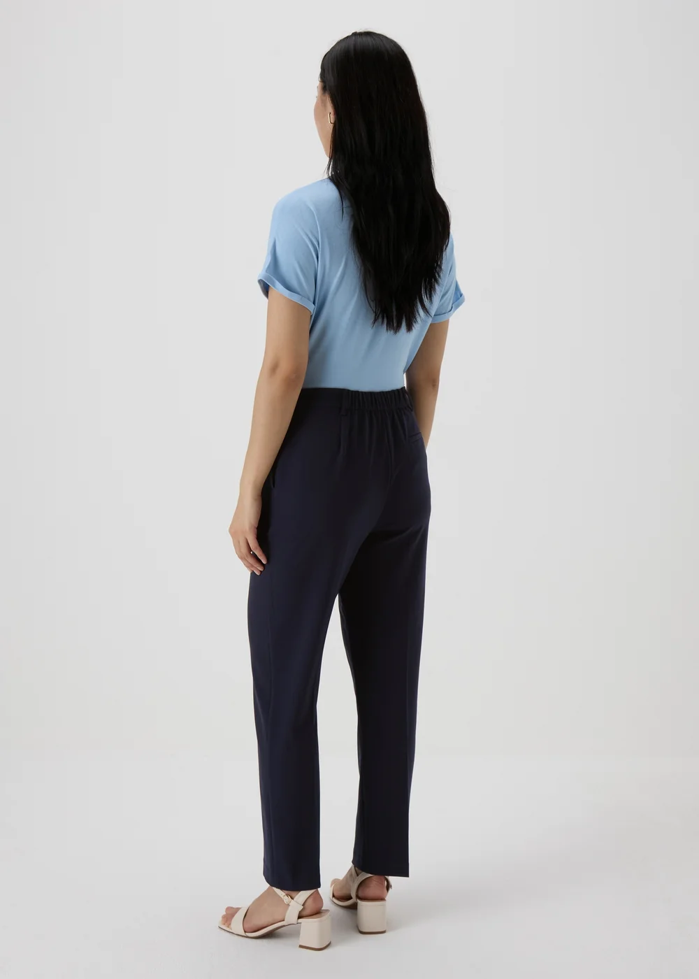Et Vous Navy Tailored Straight Leg Trousers - 8 Image 2