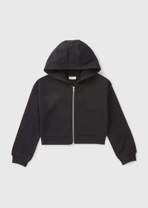 Girls Black Zip Up Hoodie (7-15yrs) - 7 Yrs Image 1