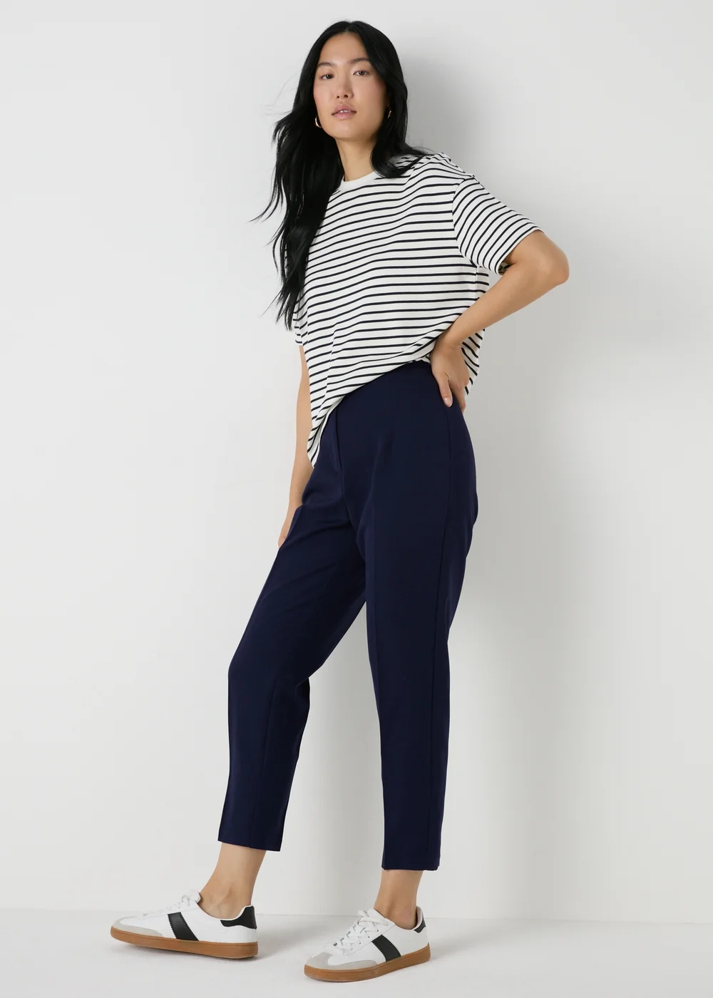 Et Vous Navy Tapered Trousers - 8 Image 1