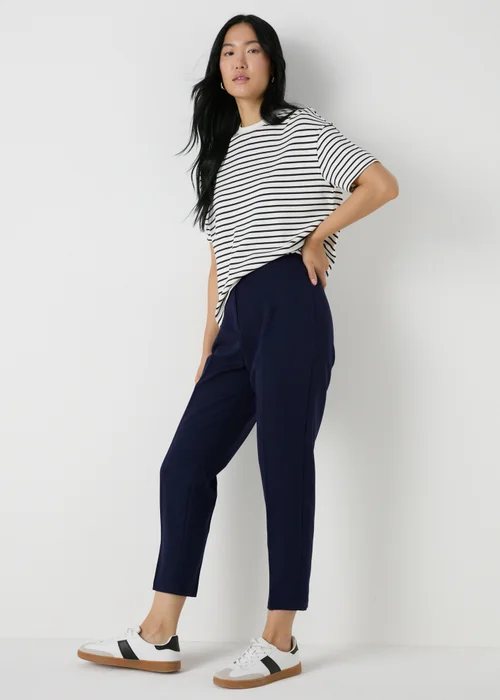 Et Vous Navy Tapered Trousers - 8 Image 1
