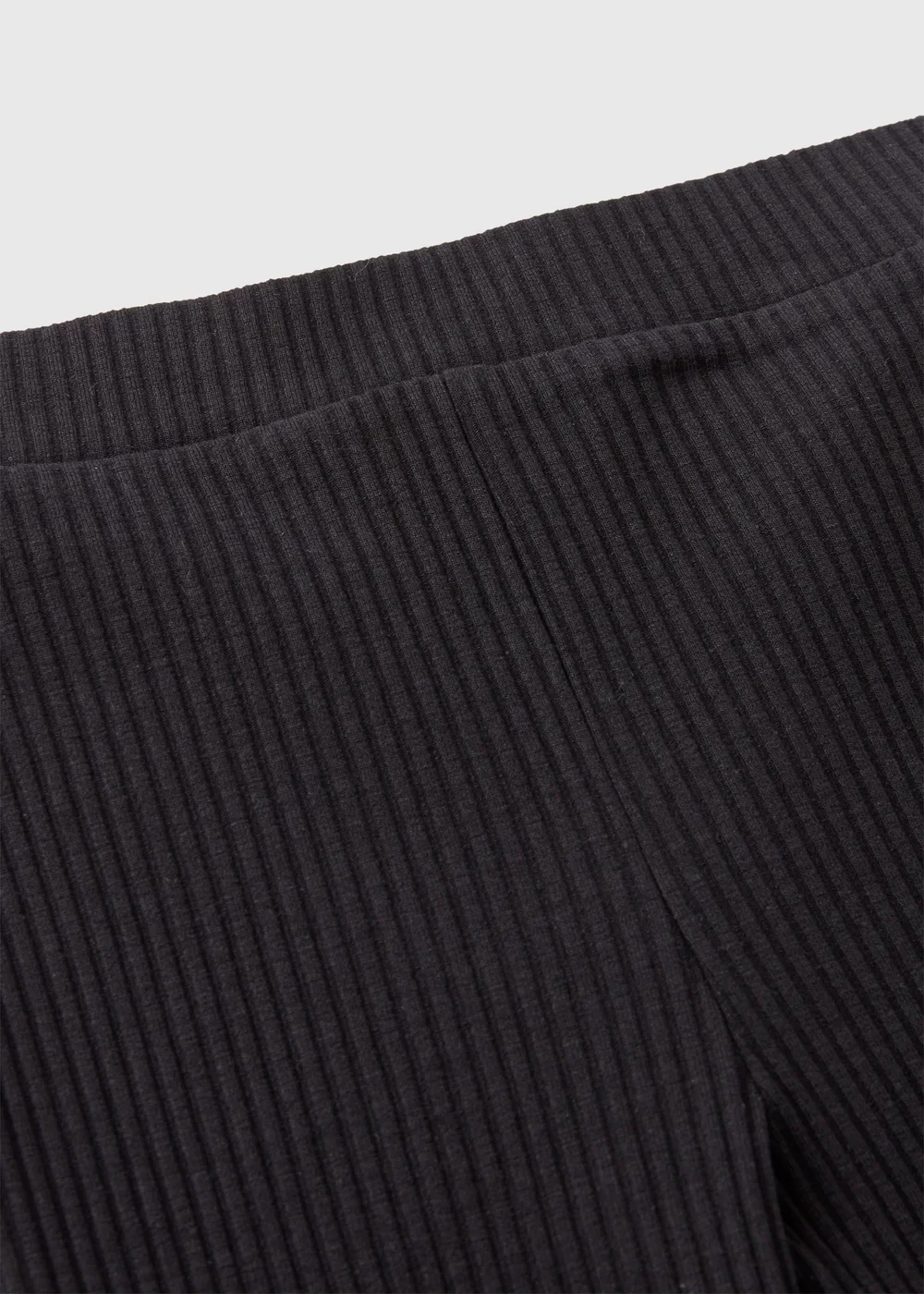 Girls Black Ribbed Flared Leggings (7-15yrs) - Age 7 Years Image 2
