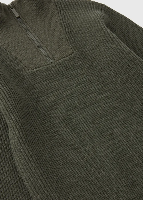 Boys Khaki Knitted Half Zip (7-15yrs) - 7 Yrs Image 2