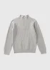 Boys Grey Knitted Half Zip (7-15yrs) - Age 7 Years Image 1
