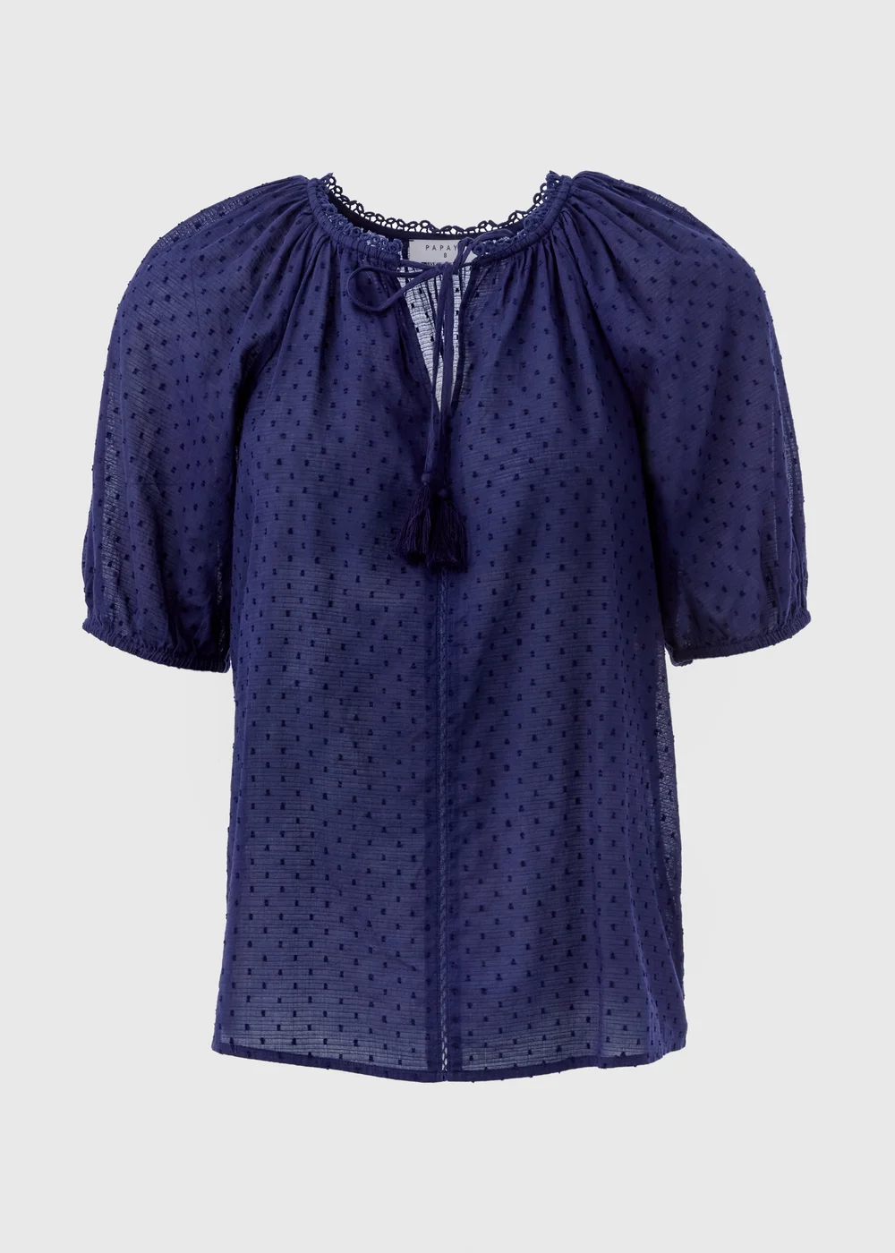 Navy Dobby Boho Blouse - 8 Image 5