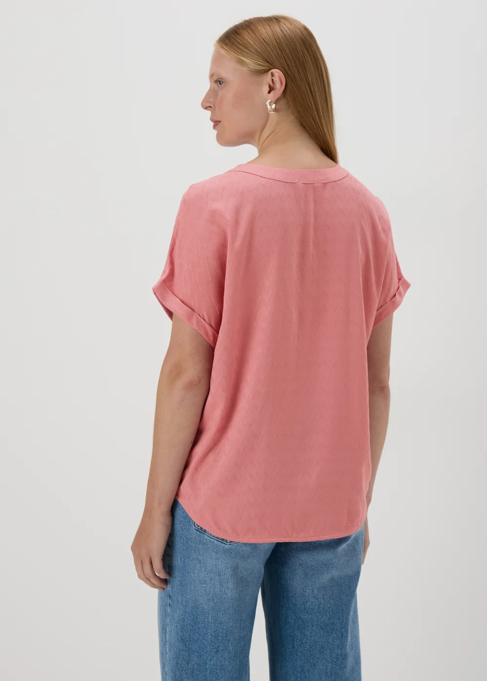 Pink Textured Pocket Detail T-Shirt - 8 Image 2