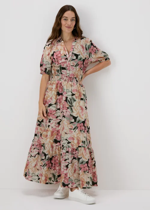 Pink Floral Midi Dress - 8 Image 1