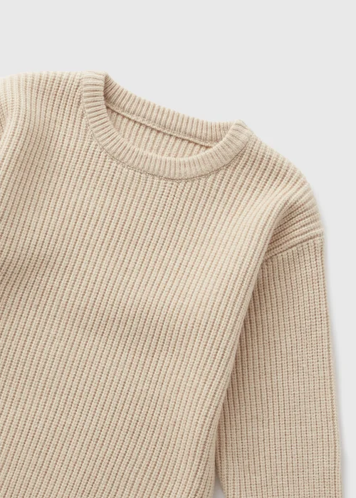 Boys Oatmeal Knitted Jumper (1-7yrs) - 1 to 1 half years Image 2