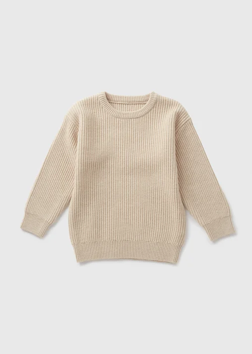 Boys Oatmeal Knitted Jumper (1-7yrs) - 1 to 1 half years Image 1