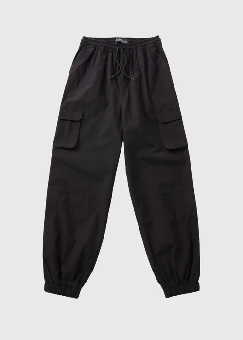 Boys Black Poplin Cargo Trousers (7-15yrs) - 8 Yrs Image 1