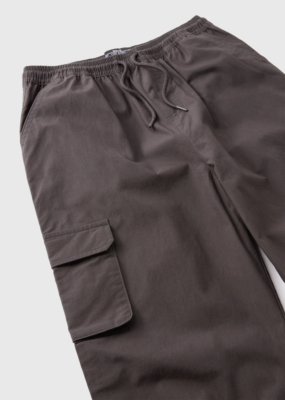 Boys Grey Poplin Cargo Trousers (7-15yrs) - 8 Yrs Image 2