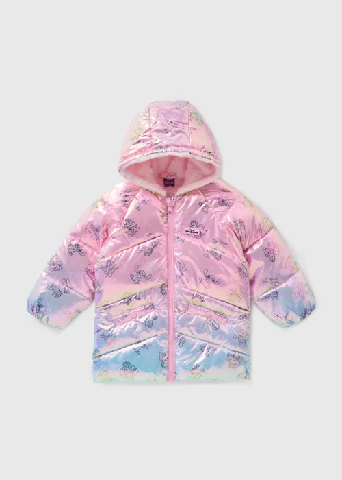 Disney Kids Lilac Stitch Showerproof Puffer Coat (1-7yrs) - 1-1.5 Yrs Image 1