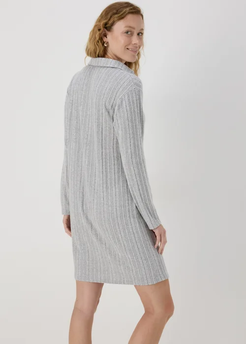 Grey Ribbed Mini Dress - 8 Image 2