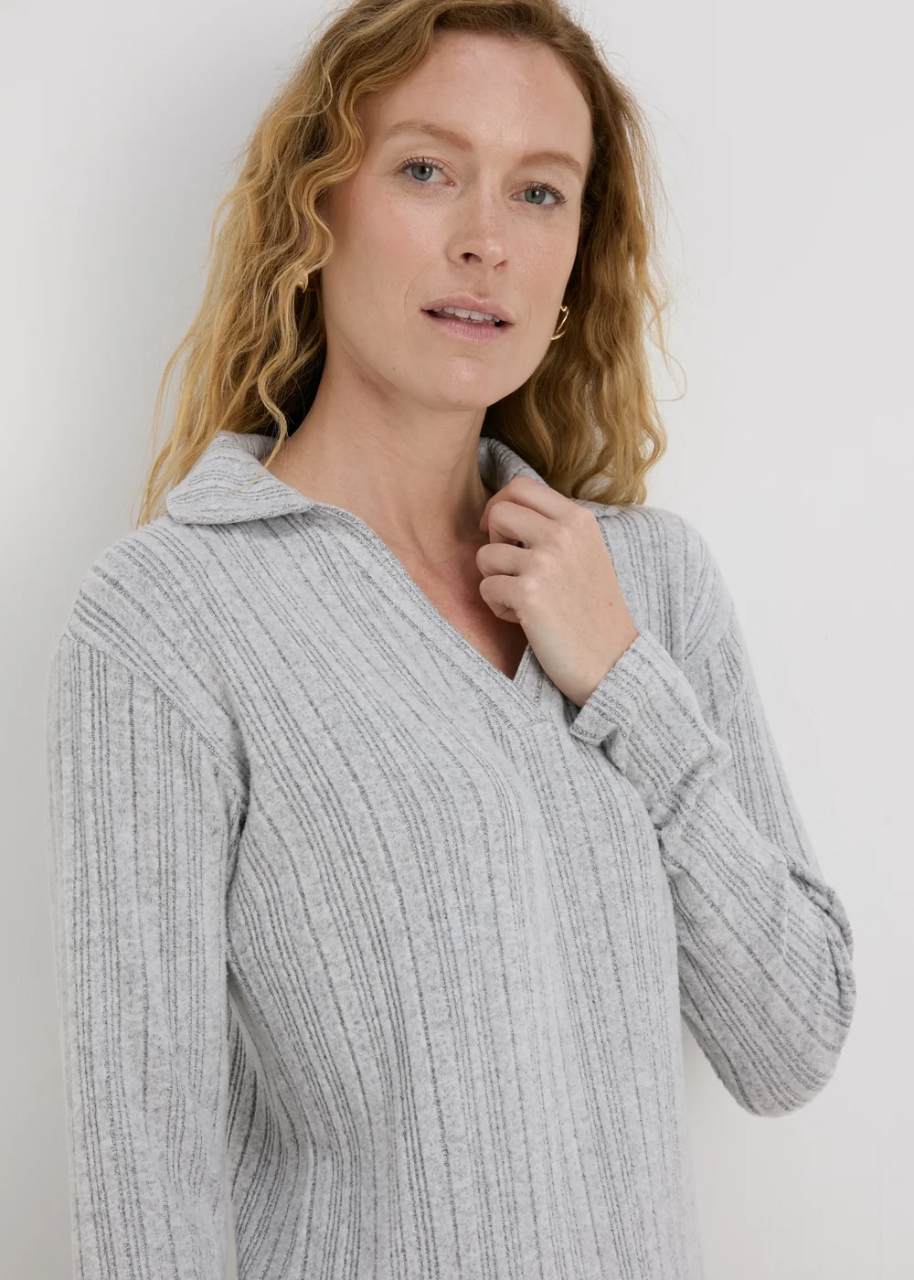Grey Ribbed Mini Dress - 8 Image 3