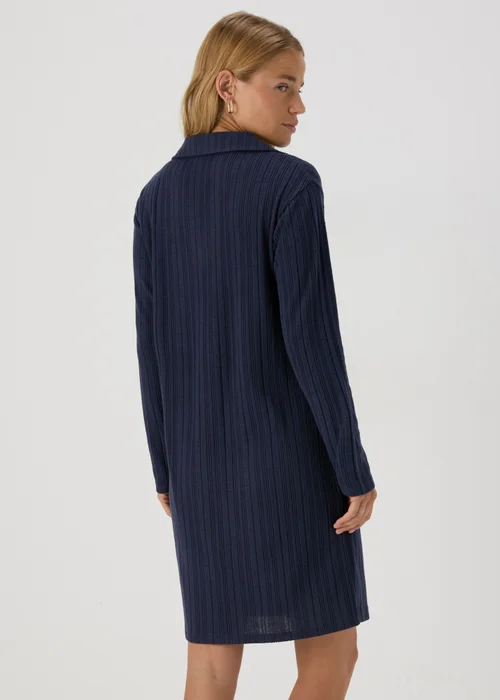 Blue Ribbed Mini Dress - 8 Image 2