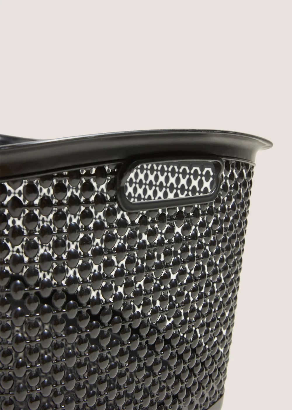 Black Plastic Laundry Basket (35cmx53cmx25cm) Image 2