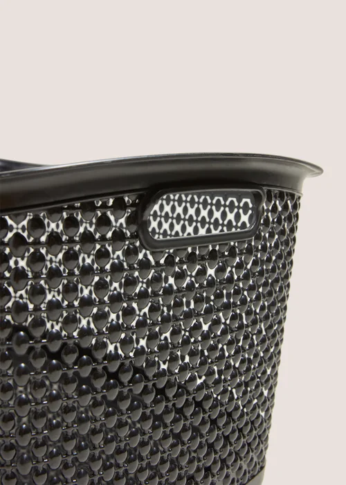 Black Plastic Laundry Basket (35cmx53cmx25cm) Image 2