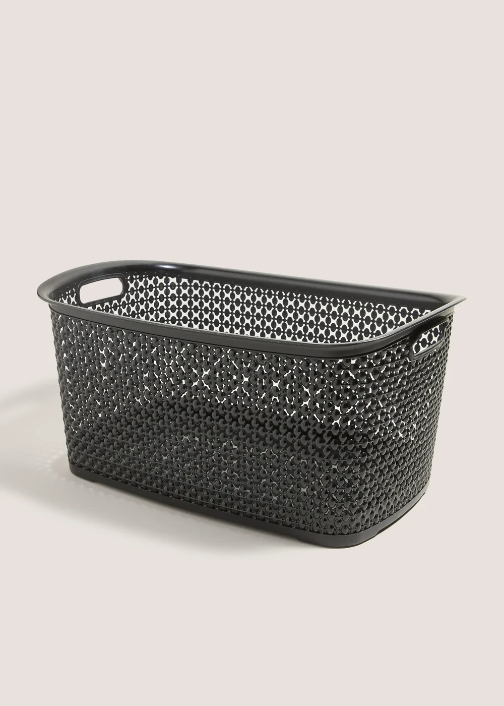 Black Plastic Laundry Basket (35cmx53cmx25cm) Image 1