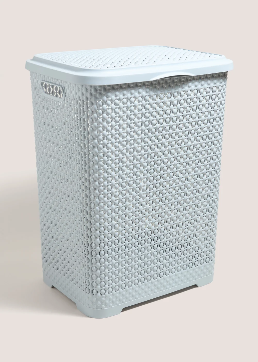 Grey Plastic Large Laundry Hamper (55cmx36cmx42cm) Image 1
