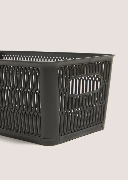 Medium Black Plastic Storage (17cmx19cmx12cm) Image 2