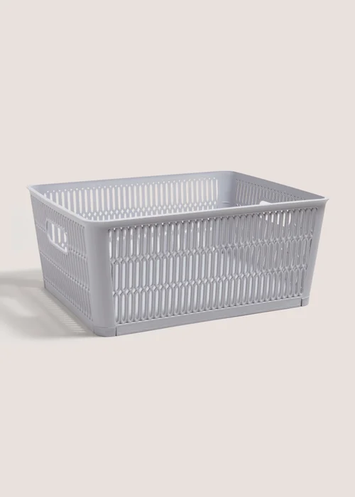 Grey Large Plastic Storage (29cmx23cmx12cm) Image 1