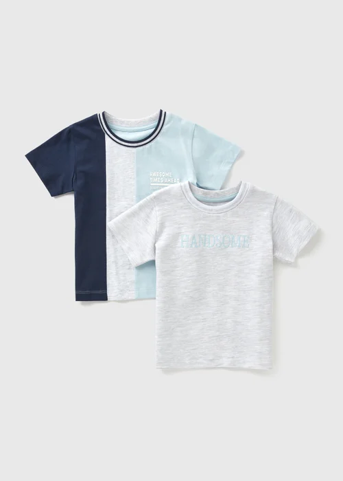 2 Pack Boys Grey T-shirt (1-7yrs) - 1-1.5 Yrs Image 1