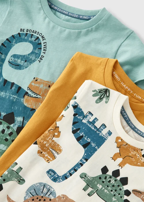 3 Pack Boys Dinosaur T-Shirts (1-7yrs) - 1 to 1 half years Image 2