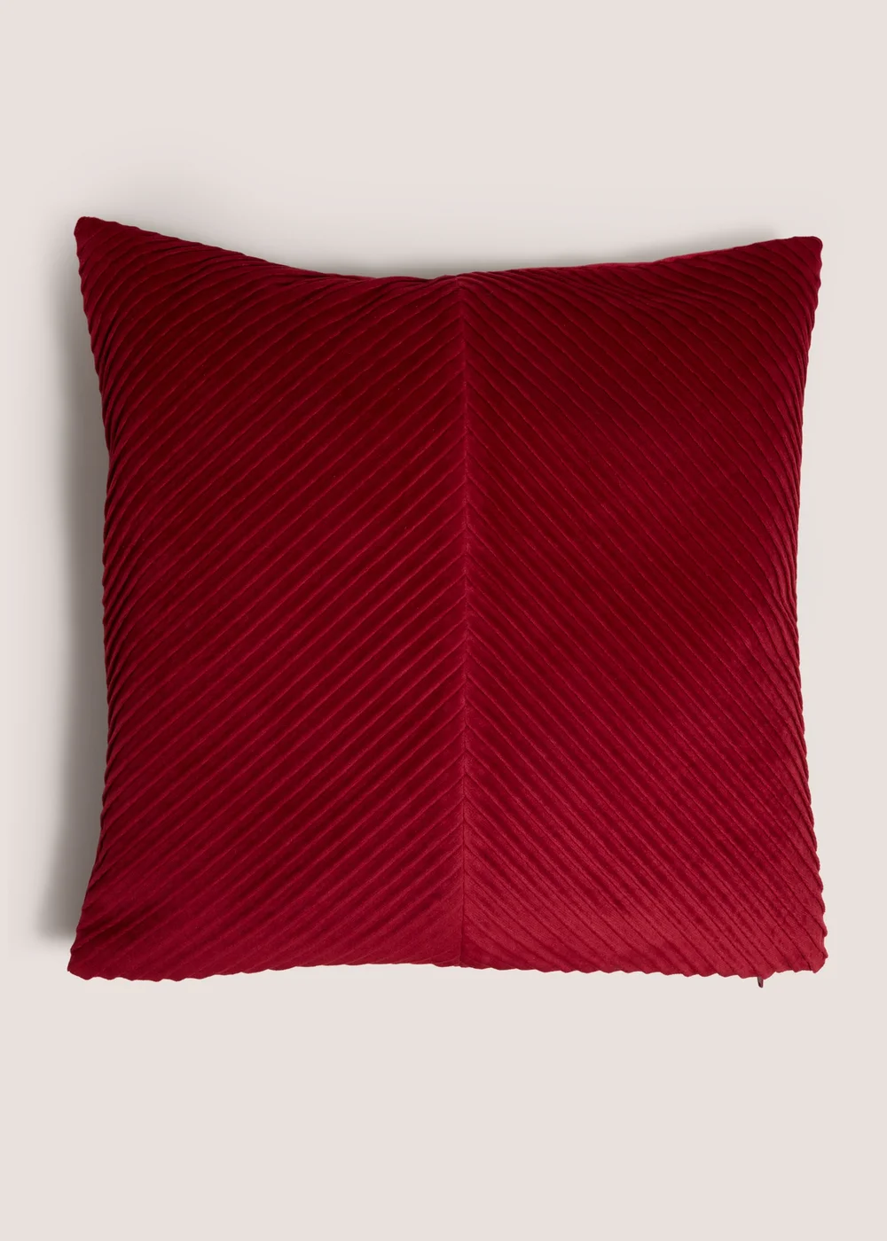 Red Velvet Pleated Cushion Image 1