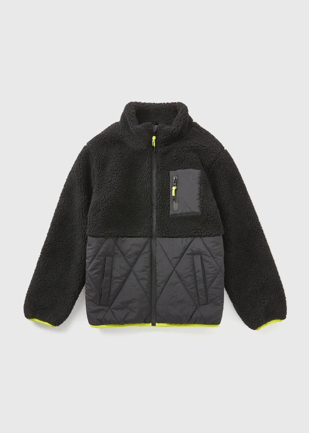 Boys Black Fleece Jacket (7-15yrs) - 7 Yrs Image 1