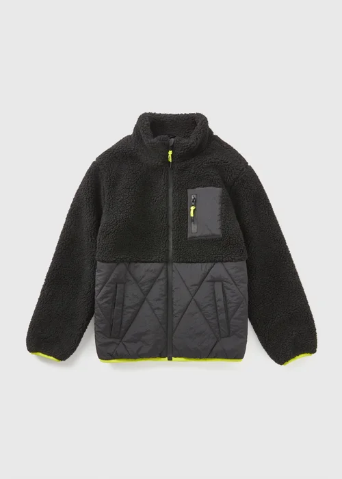 Boys Black Fleece Jacket (7-15yrs) - 7 Yrs Image 1