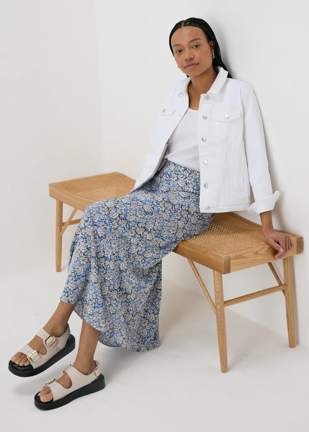 Blue Floral Midaxi Skirt - 8 Image 1