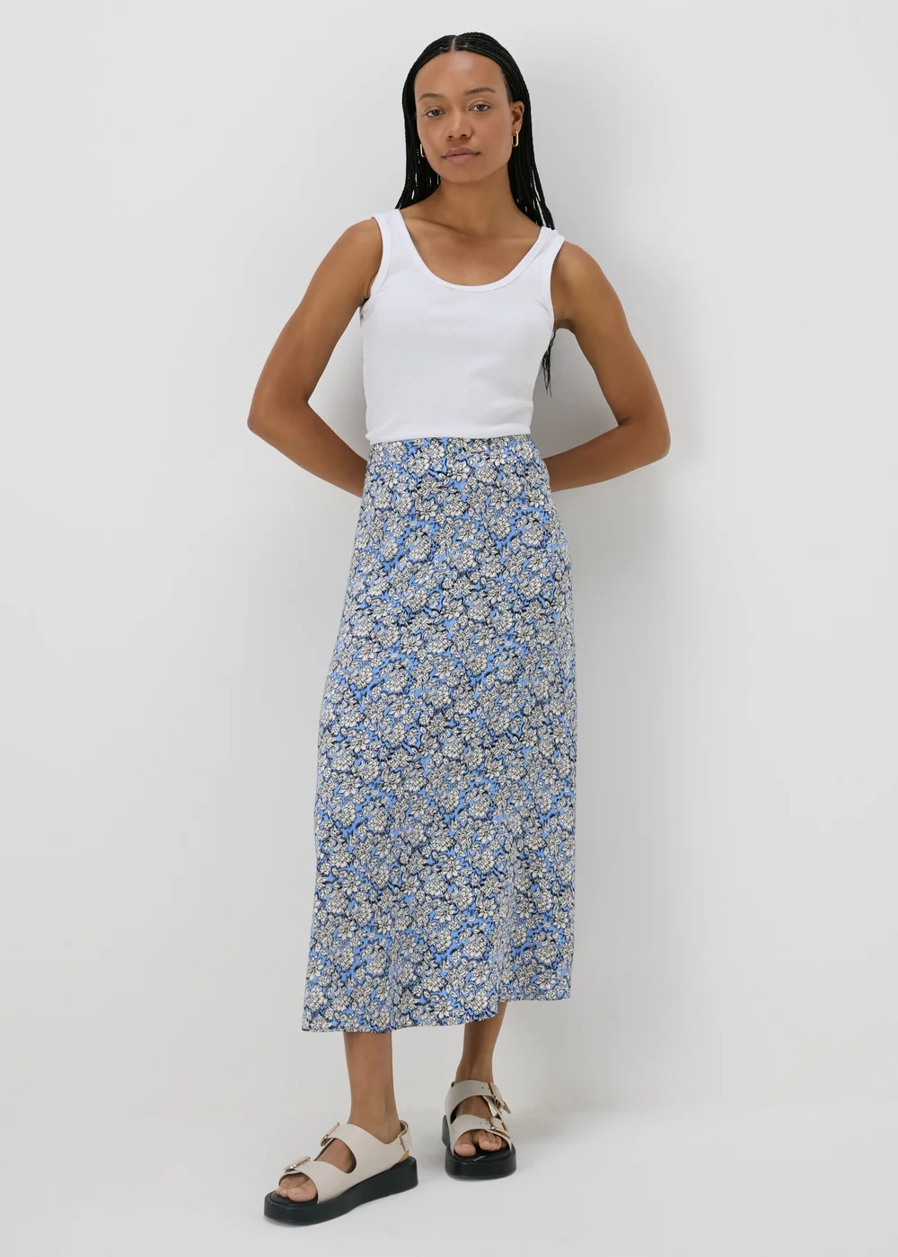 Blue Floral Midaxi Skirt - 8 Image 4