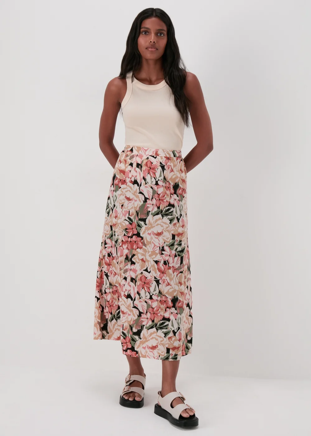 Multicolour Floral Flared Maxi Skirt - 8 Image 4
