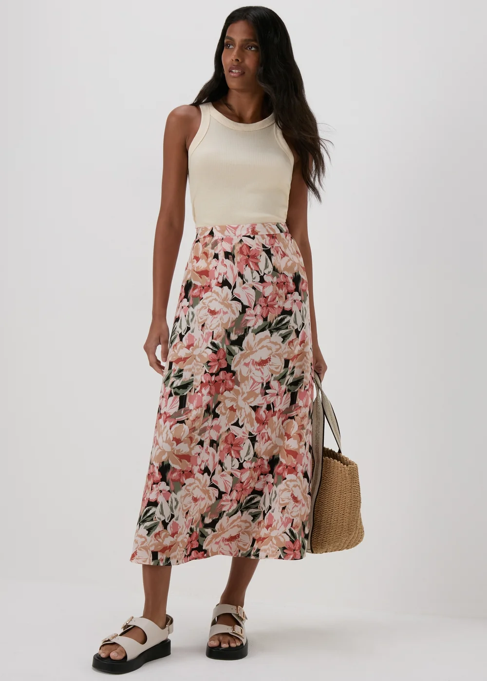 Multicolour Floral Flared Maxi Skirt - 8 Image 1