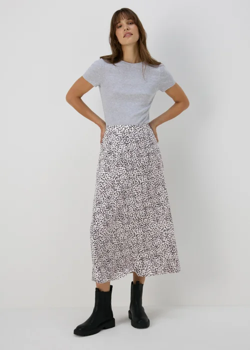 White Spot Print Midi Skirt - 8 Image 1