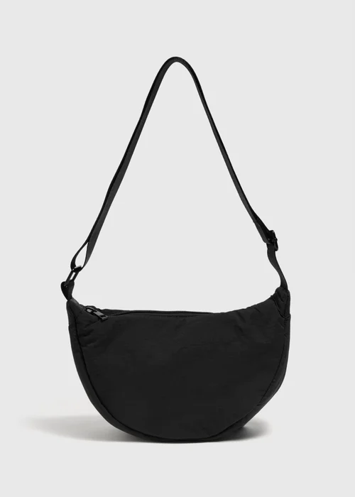 Black Cross Body Moon Bag - One Size Image 3