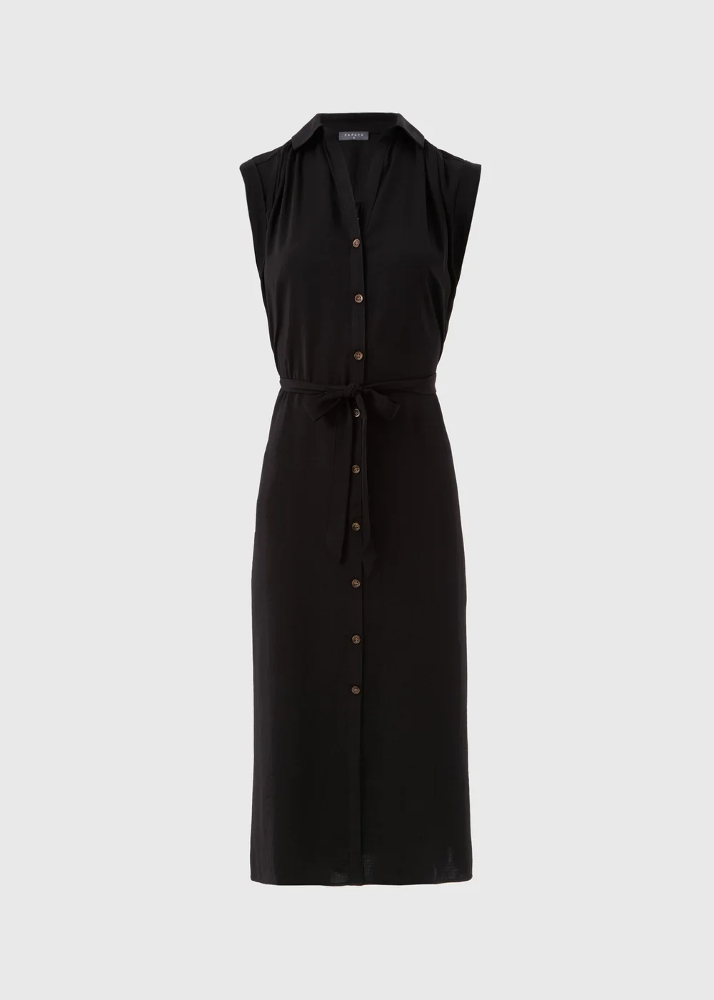 Black Button Through Midi Shirt Dress - 8 Image 5