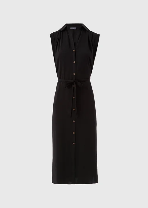 Black Button Through Midi Shirt Dress - 8 Image 5