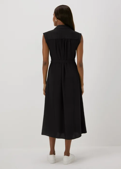 Black Button Through Midi Shirt Dress - 8 Image 2