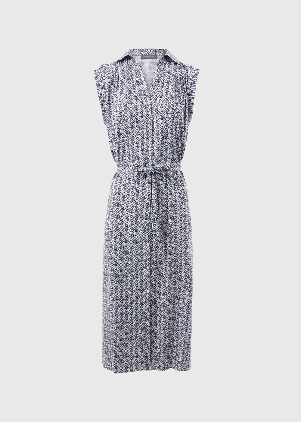 Blue Tile Print Viscose Shirt Dress - 8 Image 5