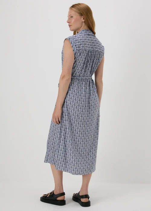 Blue Tile Print Viscose Shirt Dress - 8 Image 2