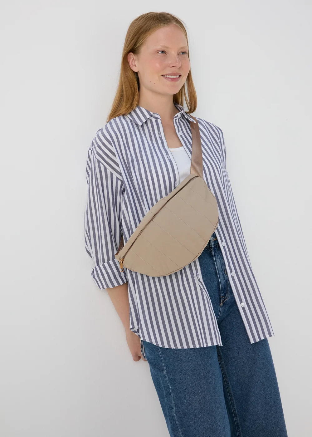 Stone Quilted Chest Bag - One Size Image 1