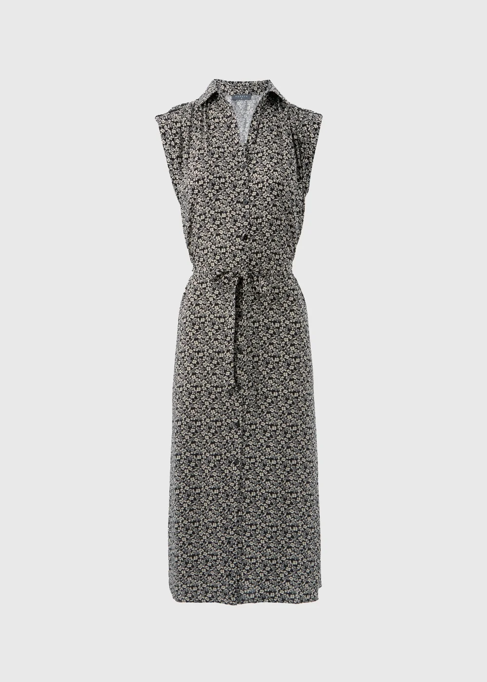 Black Floral Viscose Shirt Midi Dress - 8 Image 5