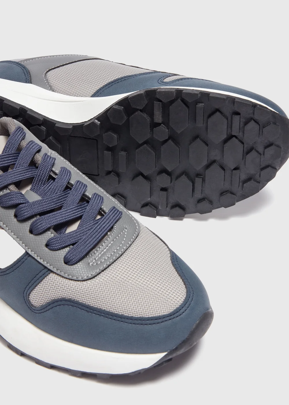 Navy Mixed Stripe Trainers - 6 Image 2