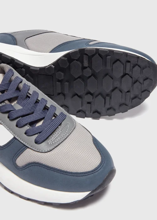 Navy Mixed Stripe Trainers - 6 Image 2