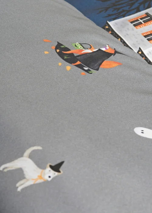 Halloween Haunted House Reversible Duvet Set - Single Image 3