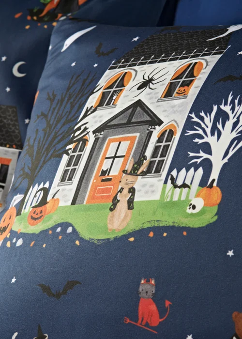 Halloween Haunted House Reversible Duvet Set - Single Image 2