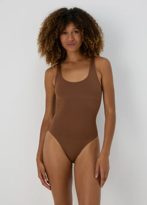 Brown Seamless Shapewear Bodysuit - Small Image 2