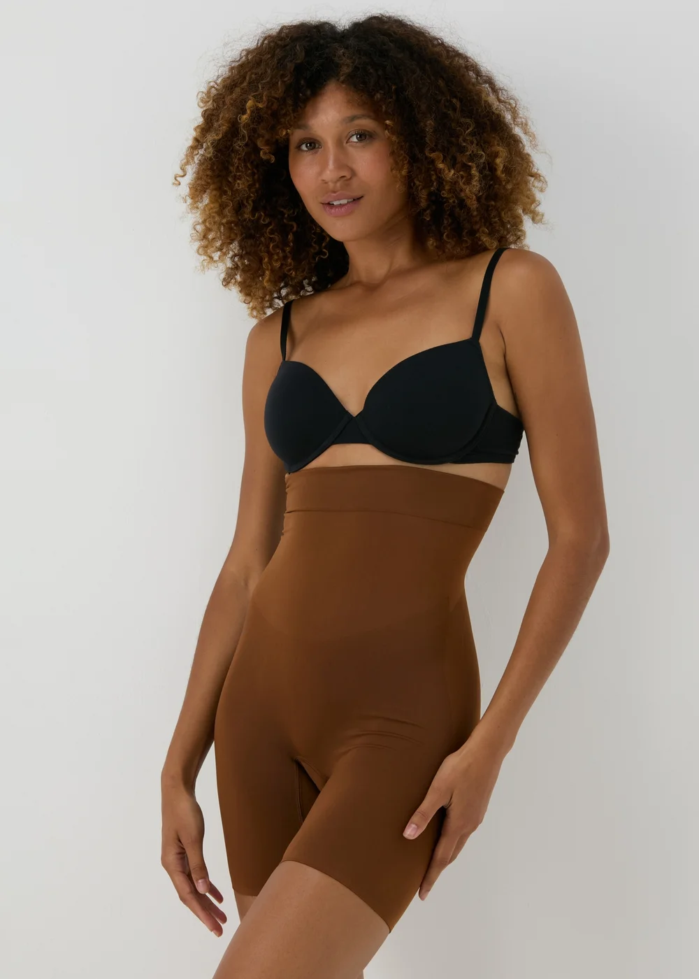 Brown Seamless Shapewear Shorts - Small Image 2